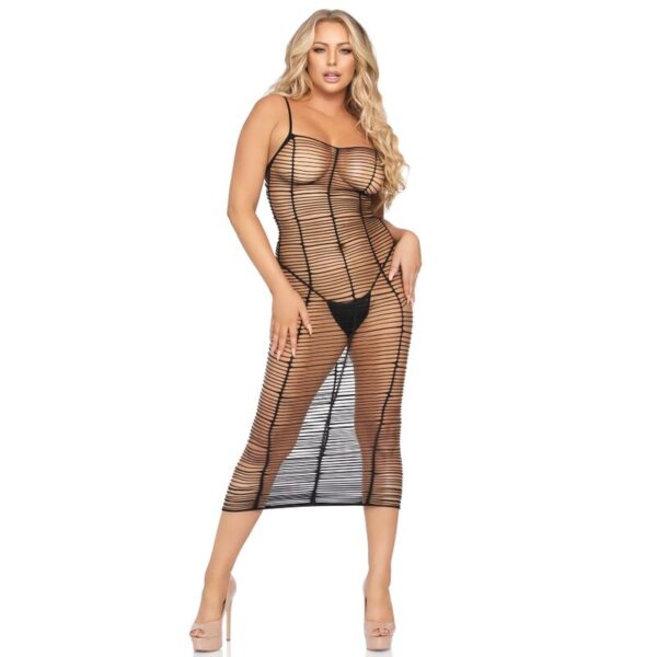 LEG AVENUE HORIZONTAL NET MAXI DRESS ONE SIZE - Image 2