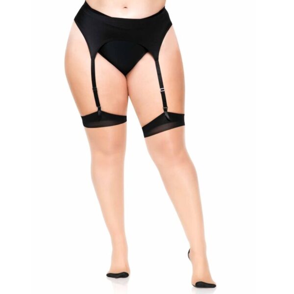 PLUS LYCRA SHEER 2 TONE THIGH HIGH COM BACKSEAM E CUBAN HEEL - Image 3