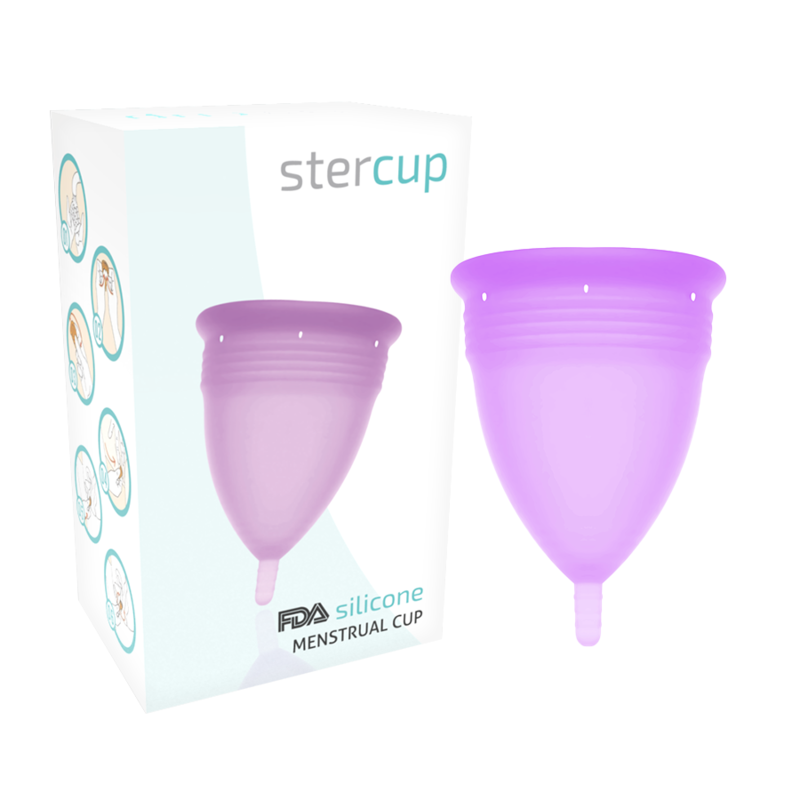 Mercadox COPA MENSTRUAL STERCUP TAMANHO L COR ROXO SILICONE FDA