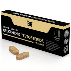 BLACKBULL BY SPARTAN – ERECTMEN  TESTOSTERIDE DESIRE + VIRILIDADE PARA HOMENS 4 COMPRIMIDOS