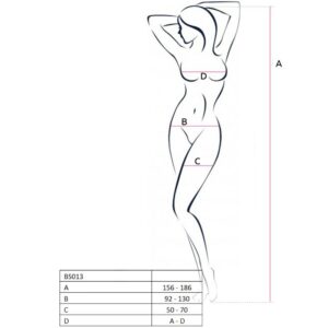 PASSION WOMAN BS013 BODYSTOCKING BLACK ONE SIZE