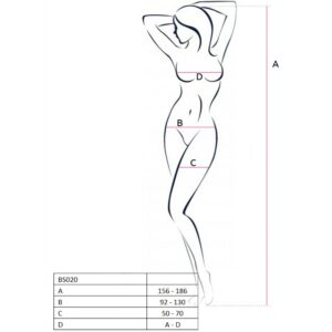 PASSION WOMAN BS020 BODYSTOCKING WHITE ONE SIZE