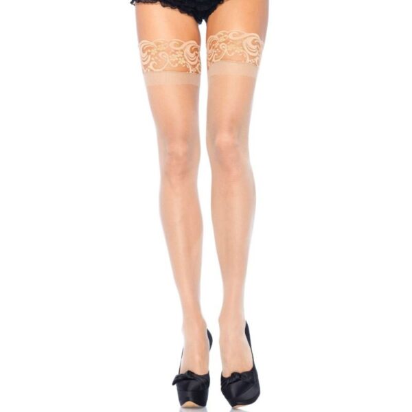 Mercadox LEG AVENUE - PLUS SIZE SHEER STAY UP`S BEGE PLUS SIZE