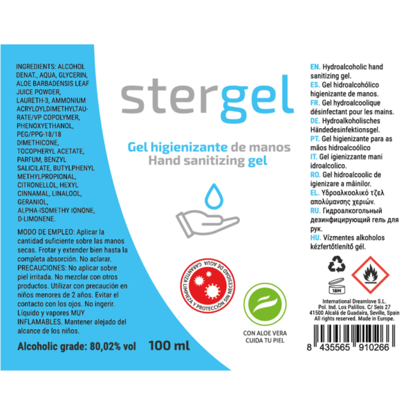 STERGEL HIDROALCOHOLICO DESINFETANTE COVID-19 100ML - Image 3