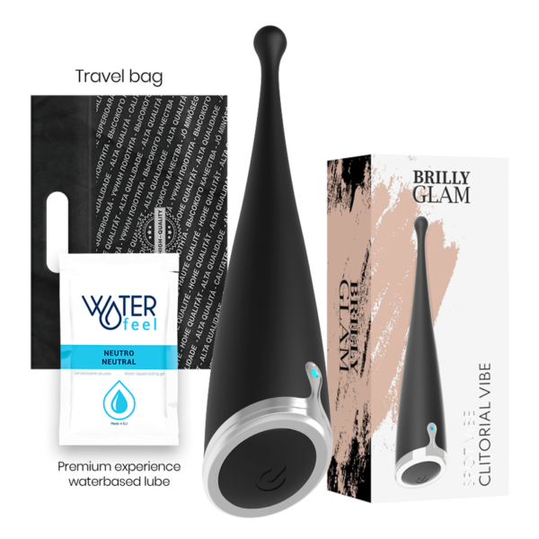 VIBRADOR CLITÓRICO ORGASMICO BRILLY GLAM SPOT VIBE PRETO SILICONE - Image 2