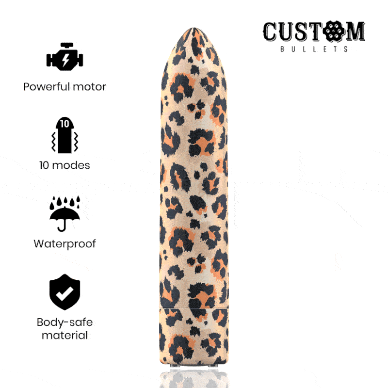 Mercadox CUSTOM BULLETS - BALAS PERSONALIZADAS BALAS RECARREGÁVEIS LEOPARDO 10 INTENSIDADES