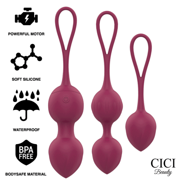 Mercadox CICI BEAUTY- CONTROLE REMOTO PREMIUM SILICONE 3 VIBRANTES KEGEL BEADS