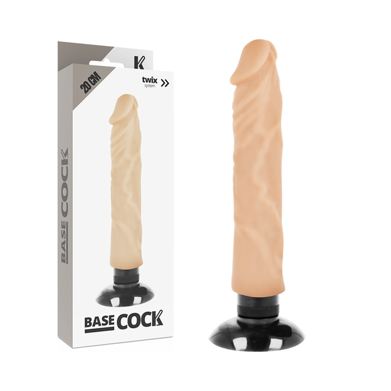 Mercadox BASECOCK - VIBRADOR REALÍSTICO 2-1 NATURAL 20 CM