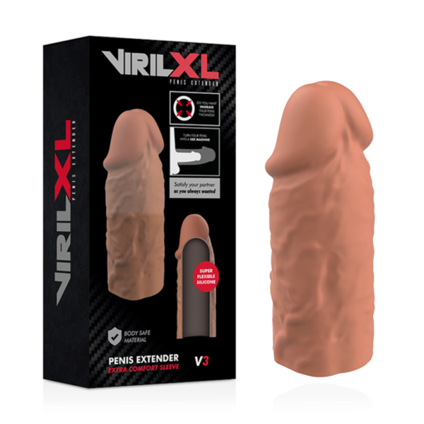 VIRILXL EXTENSION DE PENE LIQUID SILICONE V3 MARRON - Image 2