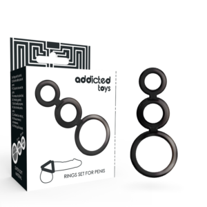 ADDICTED TOYS SET  ANILLOS PENE Y TESTICULOS – AHUMADO