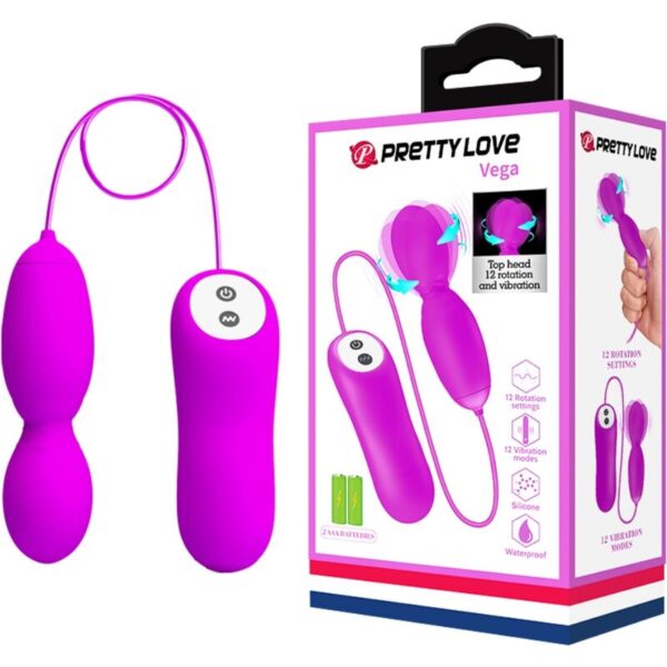 Mercadox PRETTY LOVE - VEGA ROTATION AND VIBRATION MASSAGER WITH 12 FUNCTIONS FUCHSIA