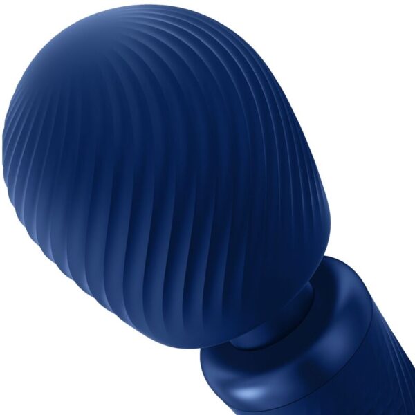 FÁBRICA DIVERTIDA - VIM SILICONE RECARREGÁVEL VIBRATÓRIA PESADA RUMBLE WAND AZUL MEIA-NOITE - Image 3