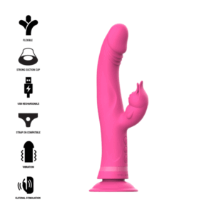 INTENSE – JULIO VIBRATOR RABBIT SILICONE PINK