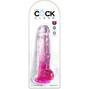 KING COCK CLEAR – PÊNIS REALISTA COM BOLAS 16,5 CM ROSA