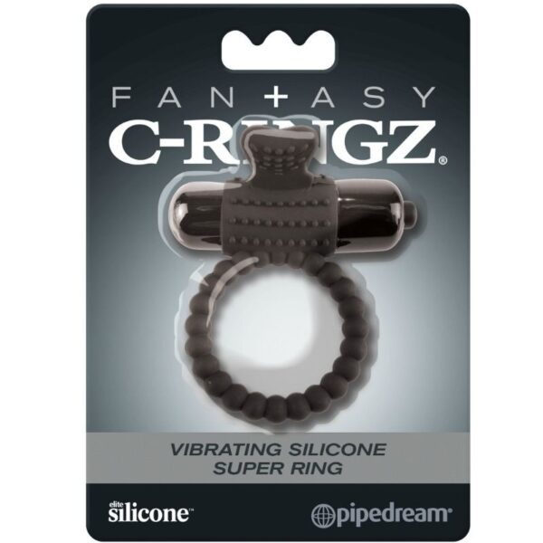 ANEL C FANTASY VIBRANDO SILICONE SUPER ANEL PRETO - Image 3