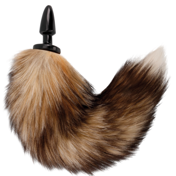 DARKNESS NATURAL TAIL BUTT PLUG SILICONE BLACK 10CM - Image 2