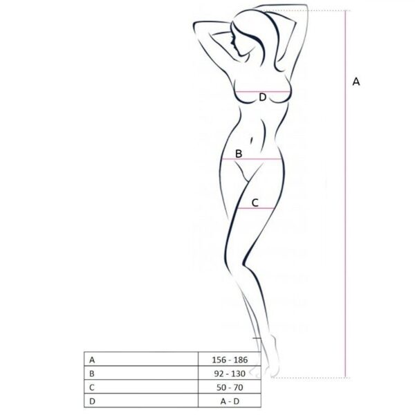 PASSION WOMAN BS058 BODYSTOCKING BLACK ONE SIZE - Image 3