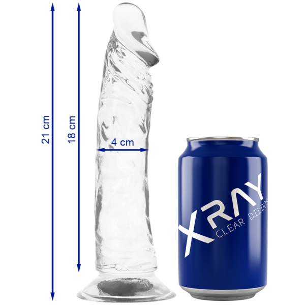 Mercadox XRAY CLEAR DILDO TRANSPARENTE 21CM X 4CM