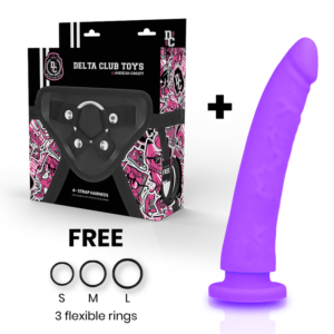 DELTA CLUB BRINQUEDOS ARNES + DONG PURPLE SILICONE 20 X 4 CM