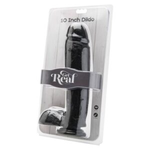 GET REAL – DILDO 25,5 CM COM BOLAS PRETO