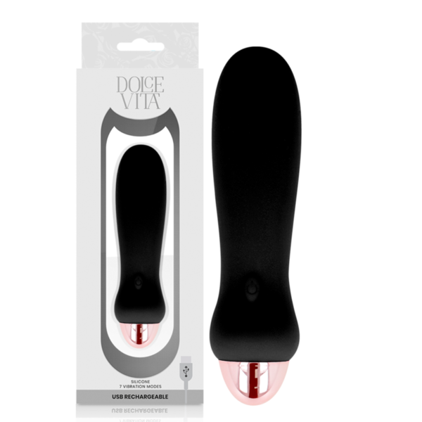 Mercadox DOLCE VITA - VIBRADOR RECARREGÁVEL CINCO PRETO 7 VELOCIDADES