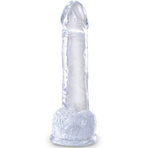 KING COCK CLEAR – PÊNIS REALISTA COM BOLAS 15,2 CM TRANSPARENTE