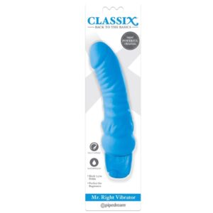 CLASSIX – DILDO VIBRANTE MR. RIGHT MULTI-SPEED 15,5 CM AZUL