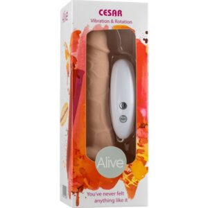 ALIVE – VIBRADOR E ROTADOR DE PÊNIS REALÍSTICO CESAR 17,5 CM