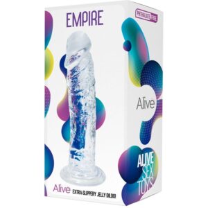 ALIVE – PÊNIS IMPÉRIO REALÍSTICO TRANSPARENTE 19,3 CM