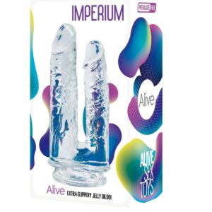 ALIVE – IMPERIUM DUPLO PÉNIS REALISTA TRANSPARENTE 12/14 CM