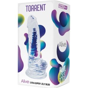 ALIVE – TORRENT PÊNIS REALÍSTICO TRANSPARENTE 20,6 CM