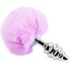 Mercadox ALIVE - PLUG DE PRAZER ANAL ESPIRAL METAL FLUFFY VIOLETA TAMANHO S