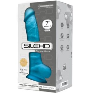 SILEXD – MODELO 1 PÊNIS REALÍSTICO PREMIUM SILEXPAN SILICONE AZUL 17,5 CM