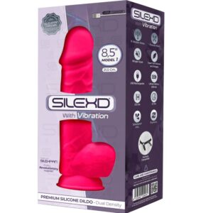 SILEXD – MODELO 1 VIBRADOR DE PÊNIS REALÍSTICO SILICONE PREMIUM SILEXPAN FÚCSIA 21,5 CM