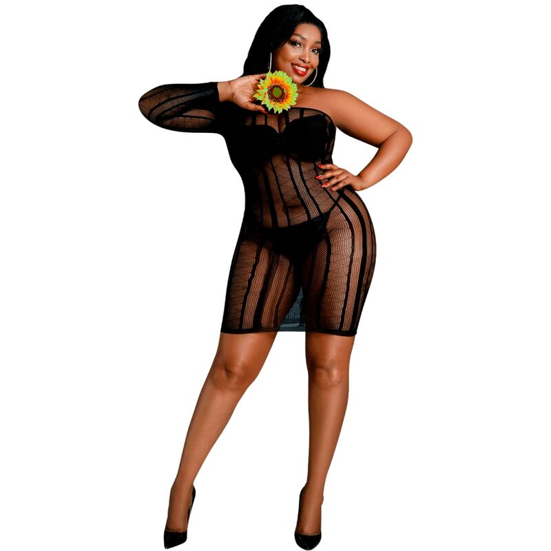 Mercadox MOONLIGHT - VESTIDO MODELO 5 PRETO PLUS SIZE