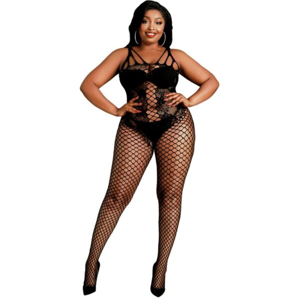 Mercadox MOONLIGHT - MODELO 4 BODYSTOCK PRETO PLUS SIZE
