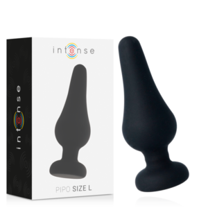 INTENSE – PLUG ANAL PIPO L SILICONE PRETO 13 CM