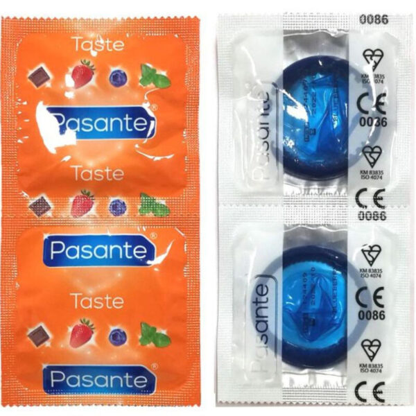 Mercadox PASANTE - SACO DE PRESERVATIVO SABOR BLUEBERRY 144 UNIDADES