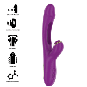 INTENSE – ATENEO VIBRADOR MULTIFUNÇÃO RECARREGÁVEL 7 VIBRAÇÕES COM LÍNGUA OSCILANTE E SUCÇÃO ROXA