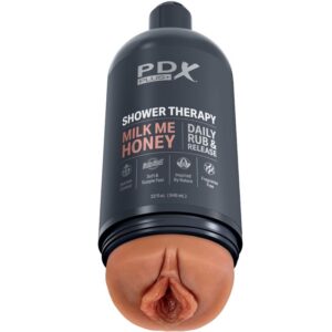 PDX PLUS – STROKER MASTURBADOR DISCRETO DESIGN DE GARRAFA MILK ME HONEY CANDY SHAMPOO