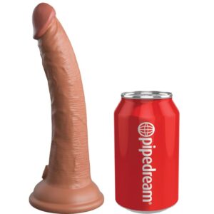 KING COCK – ELITE DILDO DE SILICONE REALÍSTICO 17.8 CM CARAMELO