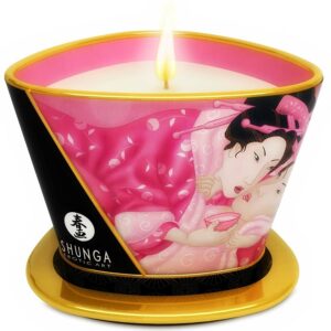 SHUNGA – MINI CARESS BY CANDELIGHT VELA DE MASSAGEM AFRODISÍACA ROSAS 170 ML