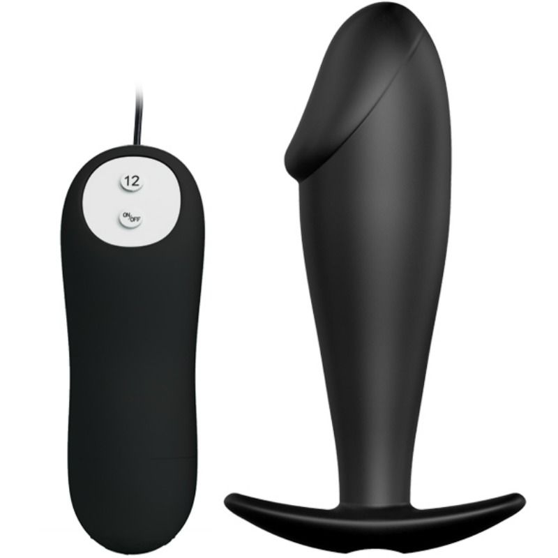 Mercadox PRETTY LOVE SILICONE ANAL PLUG FORMA DE PÊNIS E 12 MODOS DE VIBRAÇÃO - PRETO