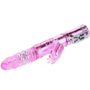 BAILE – VIBRADOR RECARREGVEL COM ROTAO E ESTIMULADOR DE BORBOLETA PULSANTE