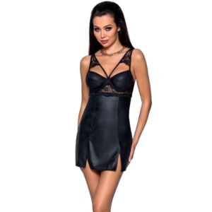 PASSION – LOONA CHEMISE COURO ECOLÓGICO S/M