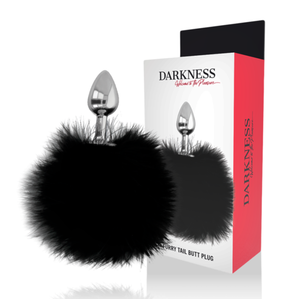 Mercadox DARKNESS - PLUG ANAL EXTRA COM CAUDA PRETA 7 CM