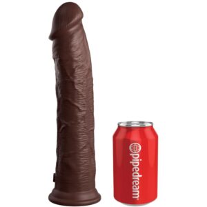 KING COCK – ELITE DILDO DE SILICONE REALISTA 28 CM MARROM