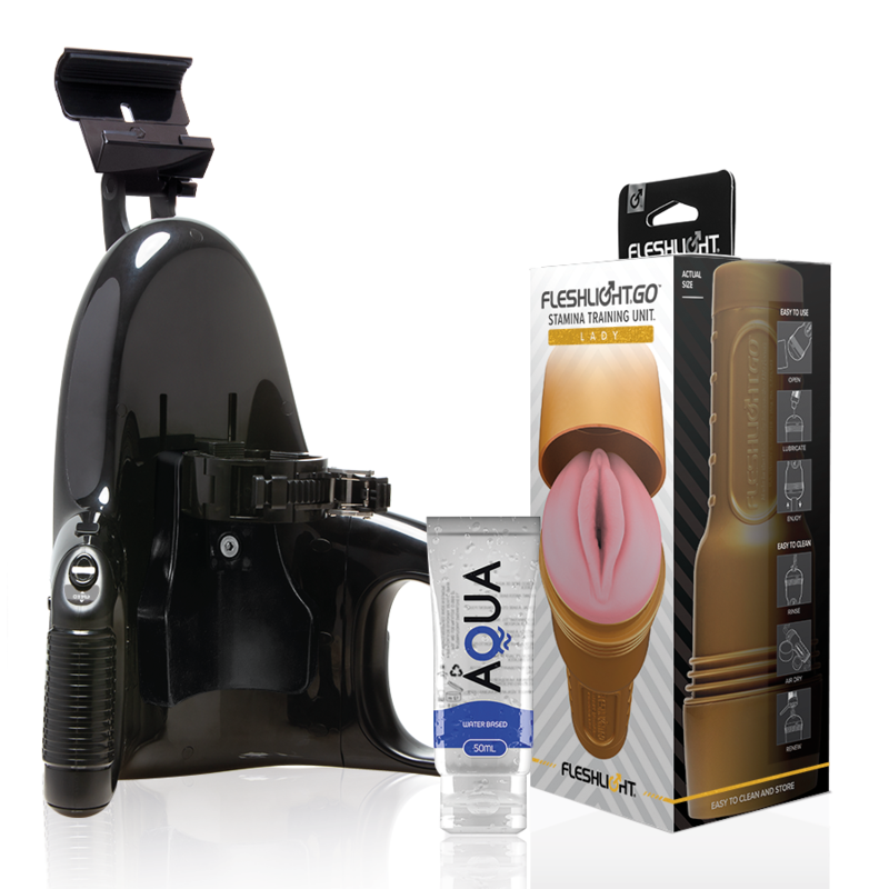 Mercadox FLESHLIGHT - UNIDADE DE TREINAMENTO STAMINA GO SENHORA + LANÇAMENTO UNIVERSAL + LUBRIFICANTE AQUA QUALITY 50 ML