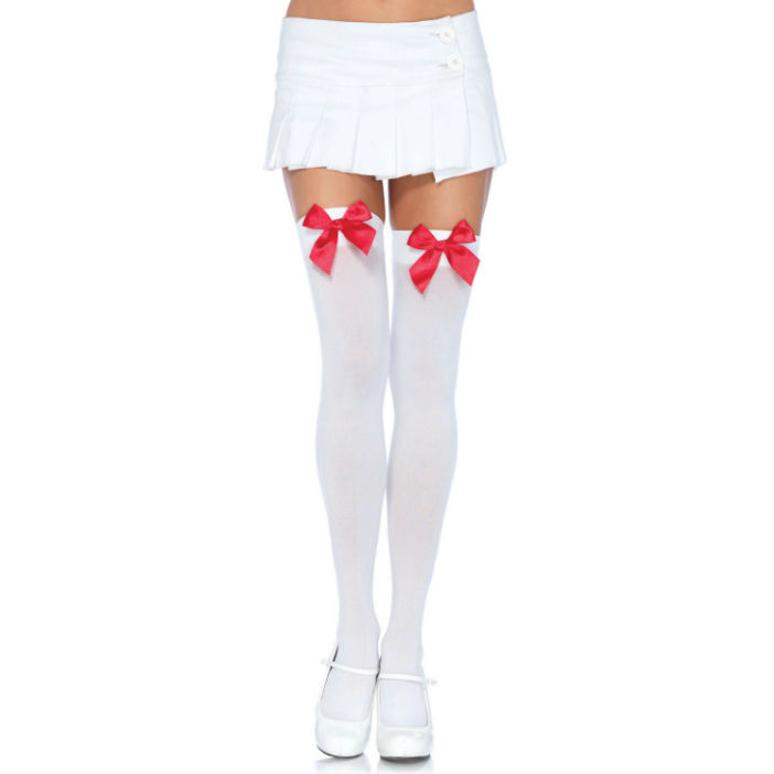 Mercadox LEG AVENUE - COXAS EM NYLON COM LAO BRANCO / VERMELHO