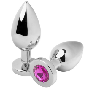 METAL HARD – PLUG ANAL DIAMANTE ROSA MÉDIO 7,62CM